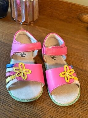 Livie & Luca Pink Floral Accent Girls' Sandals